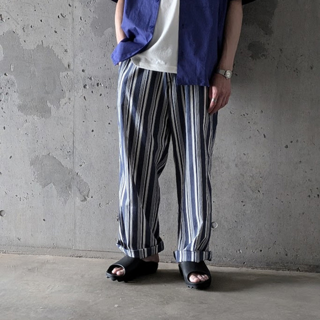 MASTER & CO（マスターアンドコー） [ STRIPED COTTON LONG TOROUSERS / DRAWSTRING ] ストライプドコットンロングトラウザー/ドローストリング (NAVY STRIPE) (YELLOW STRIPE)