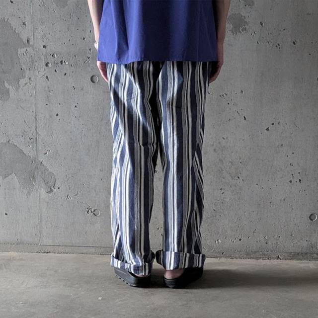 MASTER & CO（マスターアンドコー） [ STRIPED COTTON LONG TOROUSERS / DRAWSTRING ] ストライプドコットンロングトラウザー/ドローストリング (NAVY STRIPE) (YELLOW STRIPE)
