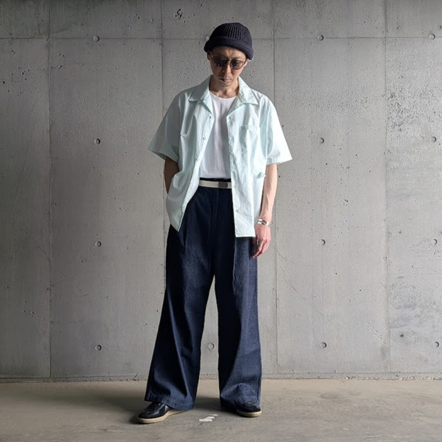 MASTER & CO（マスターアンドコー） [ ONE WASHED DENIM WIDE TOROUSERS ] ワンウォッシュド デニム　ワイドトラウザー (INDIGO)