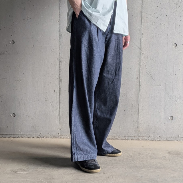 MASTER & CO（マスターアンドコー） [ ONE WASHED DENIM WIDE TOROUSERS ] ワンウォッシュド デニム　ワイドトラウザー (INDIGO)