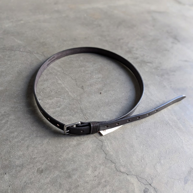  Martin Faizey (マーティン フェイジ―) ［0.75inc STIRRUP BELT NICKEL］BRIDLE LEATHER BELT  ブライドルレザーベルト (BLACK /SILVER BUCKLE) MADE IN ENGLAND 