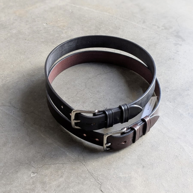  Martin Faizey / M.F.SADDLERY (マーティン フェイジ―/エム・エフ・サドルリー) [1.25 inc WEST END BUCKLE SADDLE LEATHER BELT NICKEL ] サドルレザーベルト (BLACK/SILVER BUCKLE) MADE IN ENGLAND 