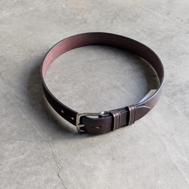  Martin Faizey / M.F.SADDLERY (マーティン フェイジ―/エム・エフ・サドルリー) [1.25 inc WEST END BUCKLE SADDLE LEATHER BELT NICKEL ] サドルレザーベルト (BLACK/SILVER BUCKLE) MADE IN ENGLAND 