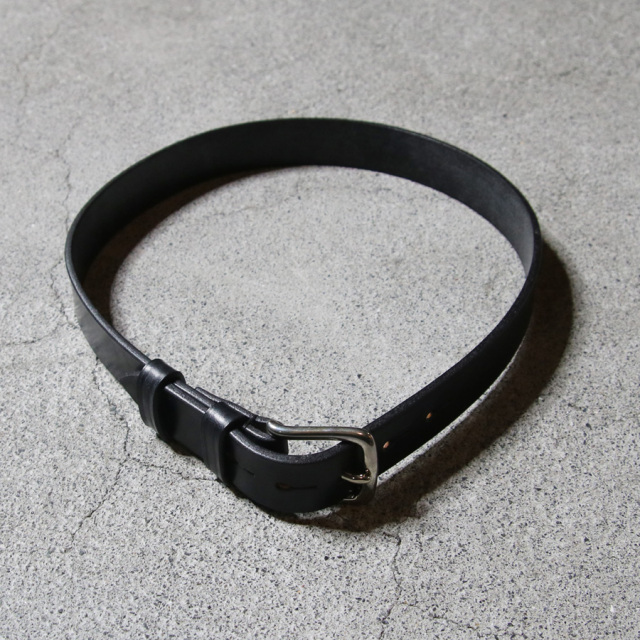  Martin Faizey / M.F.SADDLERY (マーティン フェイジ―/エム・エフ・サドルリー) [1.25 inc WEST END BUCKLE SADDLE LEATHER BELT NICKEL ] サドルレザーベルト (BLACK/SILVER BUCKLE) MADE IN ENGLAND 