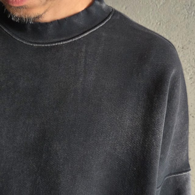 　MOOJIMOOJI ( ムージームージー ) MOO-25F-2 [OVERSIZE KANGAROO POCKET CREW AGED] クルーネック カンガルーポケット クルーネック スウェット (PURPLE) (NAVY) (BLACK) 