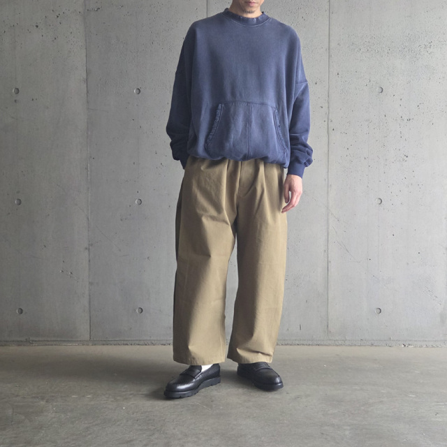 　MOOJIMOOJI ( ムージームージー ) MOO-25F-2 [OVERSIZE KANGAROO POCKET CREW AGED] クルーネック カンガルーポケット クルーネック スウェット (PURPLE) (NAVY) (BLACK) 