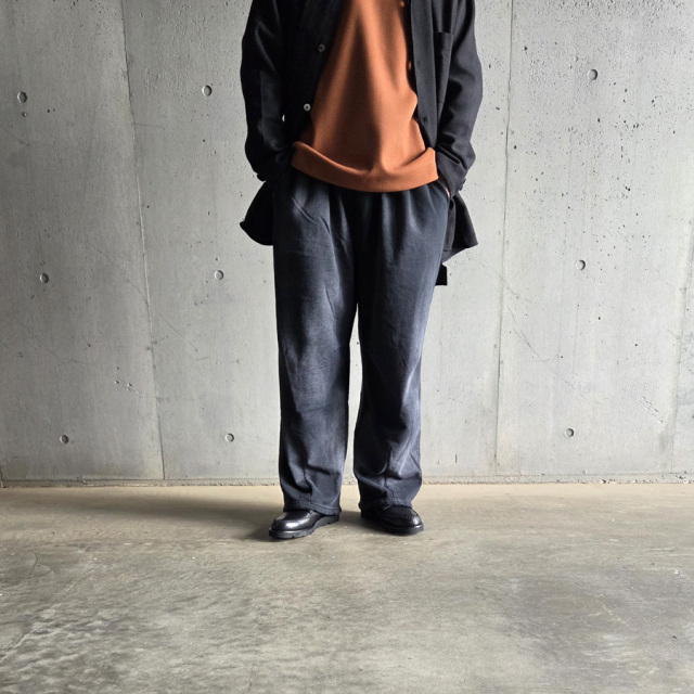 　MOOJIMOOJI ( ムージームージー ) MOO-25F-5 [SWEAT 04 PANTS] ワイド スウェットパンツ (BLACK)