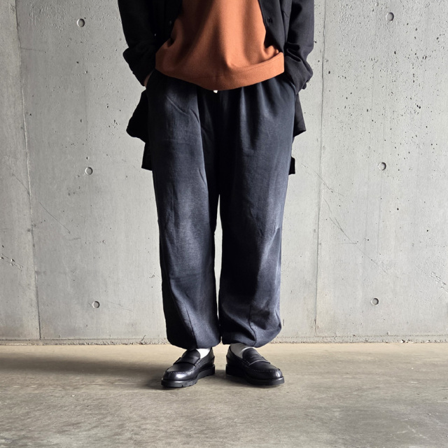 　MOOJIMOOJI ( ムージームージー ) MOO-25F-5 [SWEAT 04 PANTS] ワイド スウェットパンツ (BLACK)