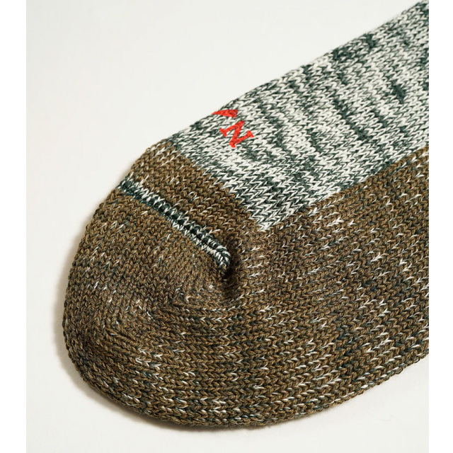 NIGEL  CABOURN (ナイジェルケーボン)  [MAINE LINE] 80510069001 [TWO TONE SOCKS] ツートンソックス (DARK BROWN) (DARK GREEN)
