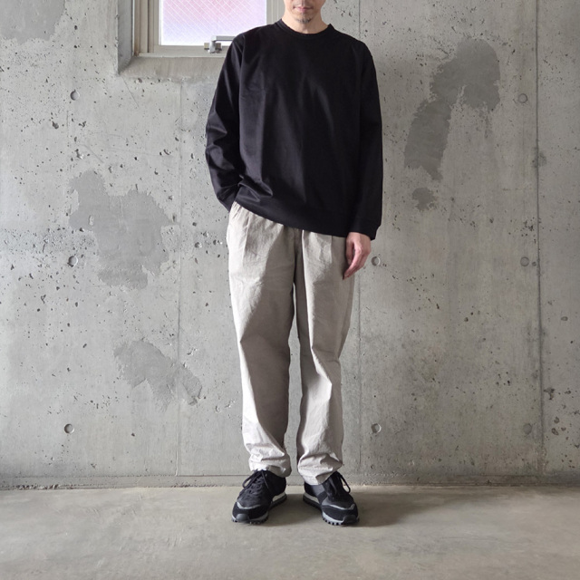 Re made in tokyo japan (アールイーメイドイントウキョウジャパン) 5024A-CT [Tokyo Made Wide Dress T-shirt (Long sleeve)]ワイド ドレスTシャツ L/S T (WHITE)  (BLACK) 