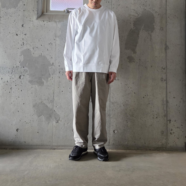 Re made in tokyo japan (アールイーメイドイントウキョウジャパン) 5024A-CT [Tokyo Made Wide Dress T-shirt (Long sleeve)]ワイド ドレスTシャツ L/S T (WHITE)  (BLACK) 