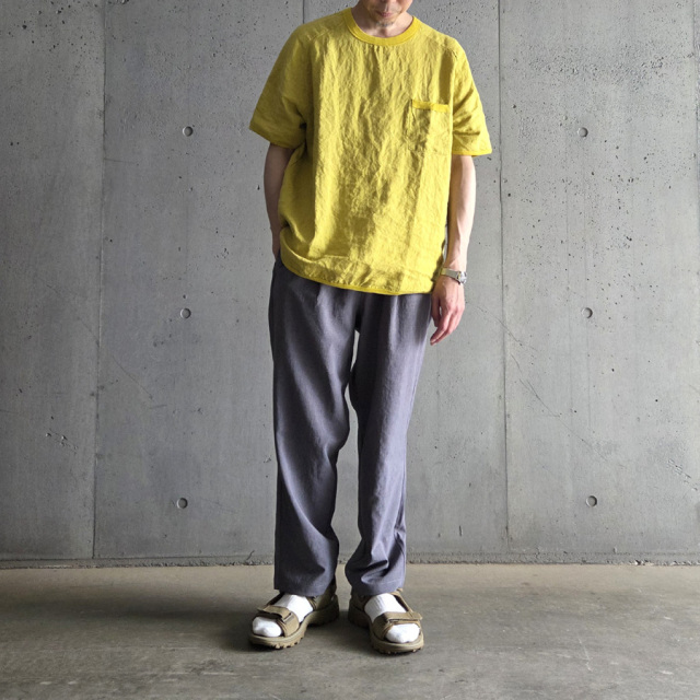 Re made in tokyo japan (アールイーメイドイントウキョウジャパン)  No7919S-CT [ French Linen T-shirt ] フレンチリネン ポケTEE (4COLOUR)
