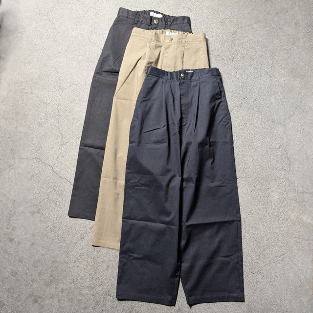 Re made in tokyo japan (アールイーメイドイントウキョウジャパン) 3825S-BT [ Ramie Solotex Twill Tuck Wide PTS ] ラミーソロテックスツイル タックワイドパンツ (BLACK)(NAVY)(BEIGE) 