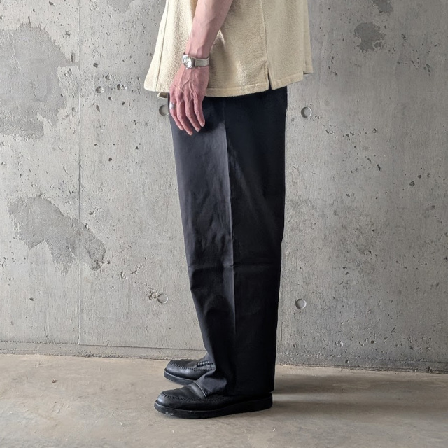 Re made in tokyo japan (アールイーメイドイントウキョウジャパン) 3825S-BT [ Ramie Solotex Twill Tuck Wide PTS ] ラミーソロテックスツイル タックワイドパンツ (BLACK)(NAVY)(BEIGE) 