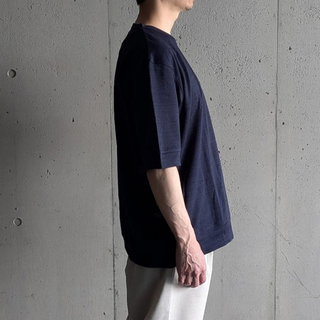 Re made in tokyo japan (アールイーメイドイントウキョウジャパン) No6326S-CT [ Half Sleeve Wide Dress T-Shirt Indigo ] ハーフスリーブ ワイド ドレス Tシャツ インディゴ (INDIGO) (LIGHT INDIGO)