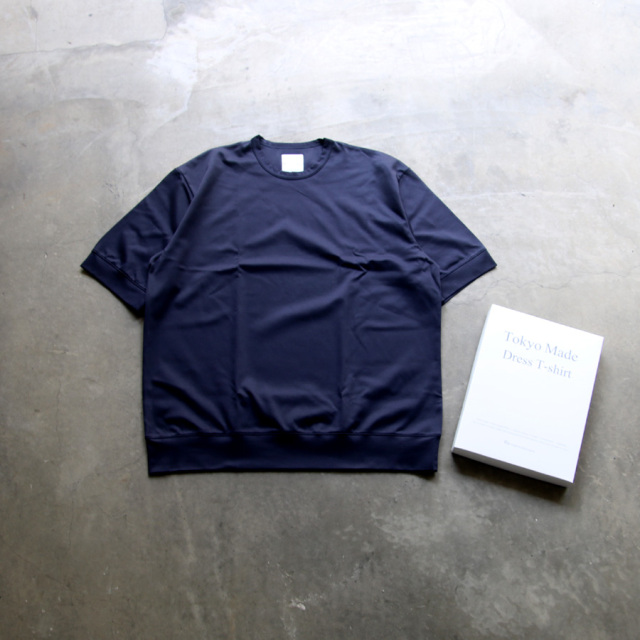 Re made in tokyo japan (アールイーメイドイントウキョウジャパン) No6022S-CT [ Half Sleeve Wide Dress T-Shirt ] ハーフスリーブ ワイド ドレス Tシャツ (NAVY) 