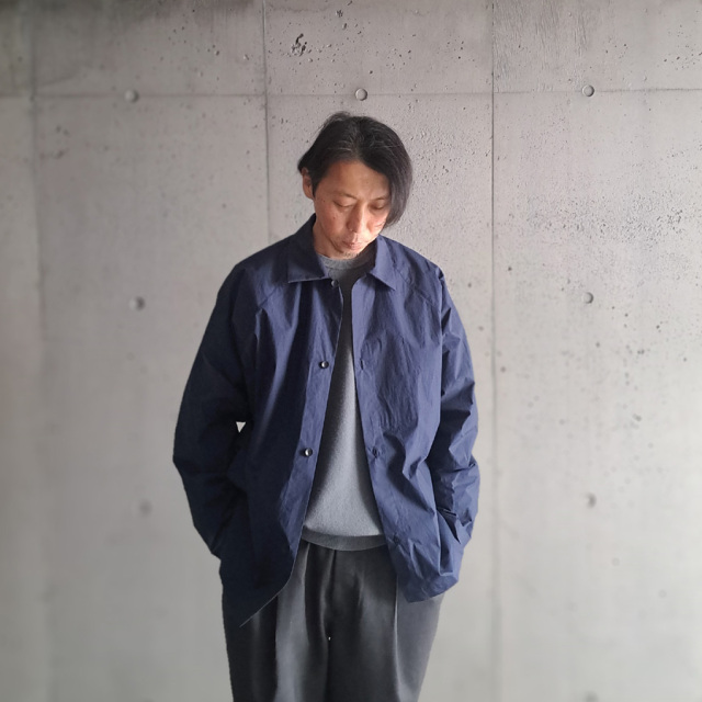 STILL BY HAND (スティルバイハンド) [BL01251] SILICONE COATED SHIRTS JACKET / シリコンコート シャツジャケット (DEEP BLUE)