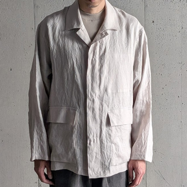 STILL BY HAND (スティルバイハンド)  [ BL01262 ] LINEN WORK JACKET /リネン カバーオール (TAUPE)