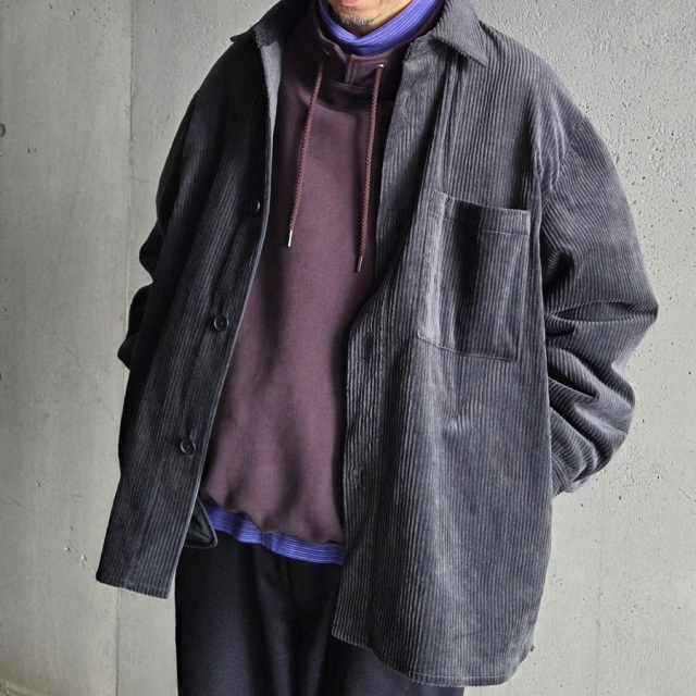 STILL BY HAND (スティルバイハンド)  [ BL02253 ] Corduroy shirt jacket コーデュロイ シャツジャケット (BLUE CHARCOAL)