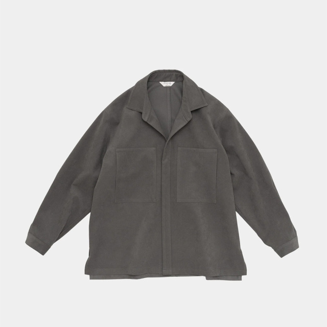 STILL BY HAND (スティルバイハンド)   [ BL06253 ] Synthetic leather over shirt シンセティックレザー オーバーシャツ (GRAY) (INK BLACK) 