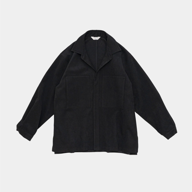 STILL BY HAND (スティルバイハンド)   [ BL06253 ] Synthetic leather over shirt シンセティックレザー オーバーシャツ (GRAY) (INK BLACK) 