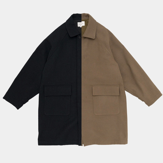 STILL BY HAND (スティルバイハンド)  [ CO03253 ] W/N balcollar coat ウールナイロン バルカラーコート (KHAKI BEIGE) (BLACK NAVY)