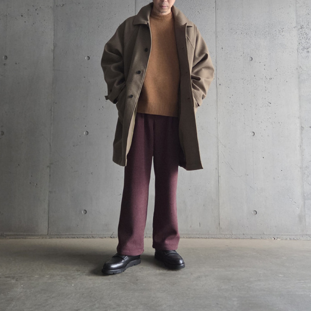 STILL BY HAND (スティルバイハンド)  [ CO03253 ] W/N balcollar coat ウールナイロン バルカラーコート (KHAKI BEIGE) (BLACK NAVY)