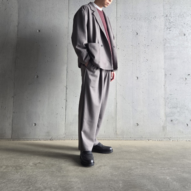 STILL BY HAND (スティルバイハンド)  [ CS03253 ] Wool jersey jacket ウールジャージー ダブルブレスト ジャケット (GREIGE)