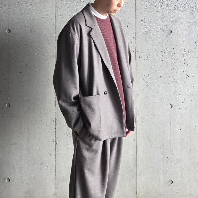 STILL BY HAND (スティルバイハンド)  [ CS03253 ] Wool jersey jacket ウールジャージー ダブルブレスト ジャケット (GREIGE)