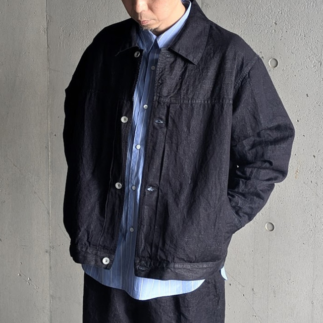 STILL BY HAND (スティルバイハンド)  [ DN01261 ] HEMP MIXED DENIM BLOUSON ヘンプミックスデニムブルゾン (DARK NAVY)
