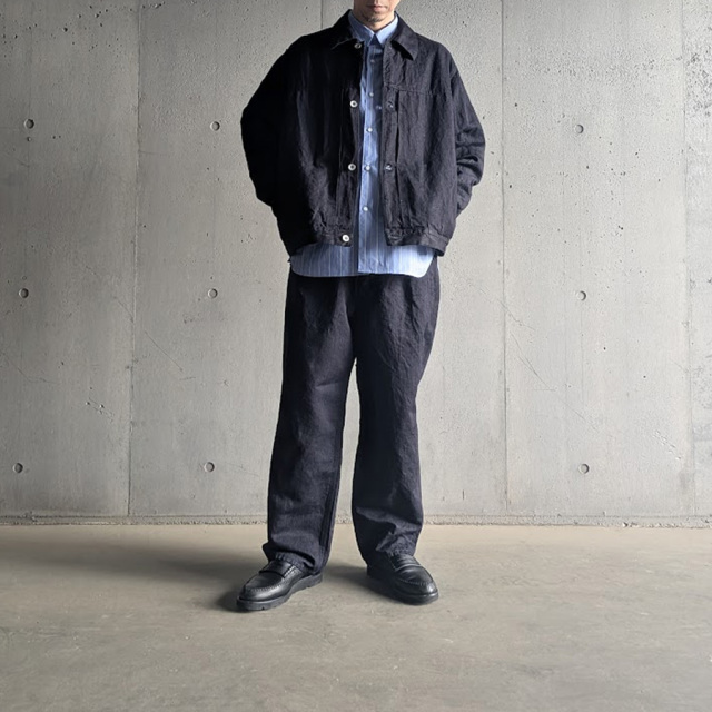 STILL BY HAND (スティルバイハンド)  [ DN01261 ] HEMP MIXED DENIM BLOUSON ヘンプミックスデニムブルゾン (DARK NAVY)