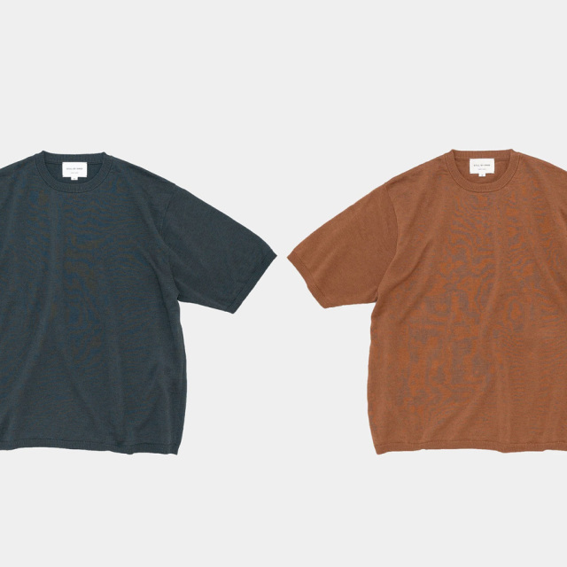 STILL BY HAND (スティルバイハンド)  [ KN01252 ] Linen/Cotton Knit Tee リネンコットン ニットTEE (BRICK) (GRAY CHARCOAL)