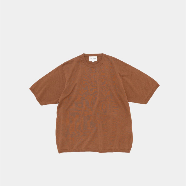 STILL BY HAND (スティルバイハンド)  [ KN01252 ] Linen/Cotton Knit Tee リネンコットン ニットTEE (BRICK) (GRAY CHARCOAL)