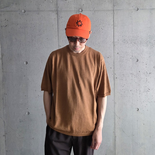 STILL BY HAND (スティルバイハンド)  [ KN01252 ] Linen/Cotton Knit Tee リネンコットン ニットTEE (BRICK) (GRAY CHARCOAL)