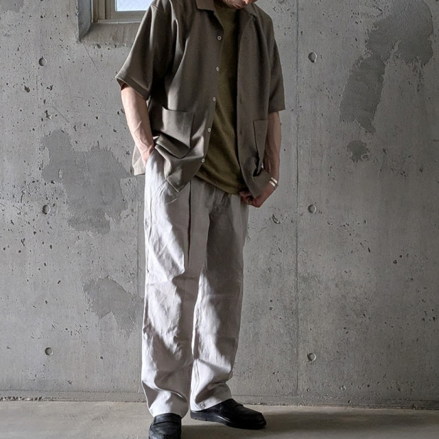 STILL BY HAND (スティルバイハンド)  [ PT02262 ]  Linen 2Tuck Tapered Pants / リネン 2タックテーパードパンツ (TAUPE) (CHARCOAL)