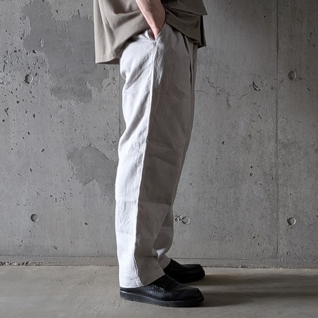 STILL BY HAND (スティルバイハンド)  [ PT02262 ]  Linen 2Tuck Tapered Pants / リネン 2タックテーパードパンツ (TAUPE) (CHARCOAL)