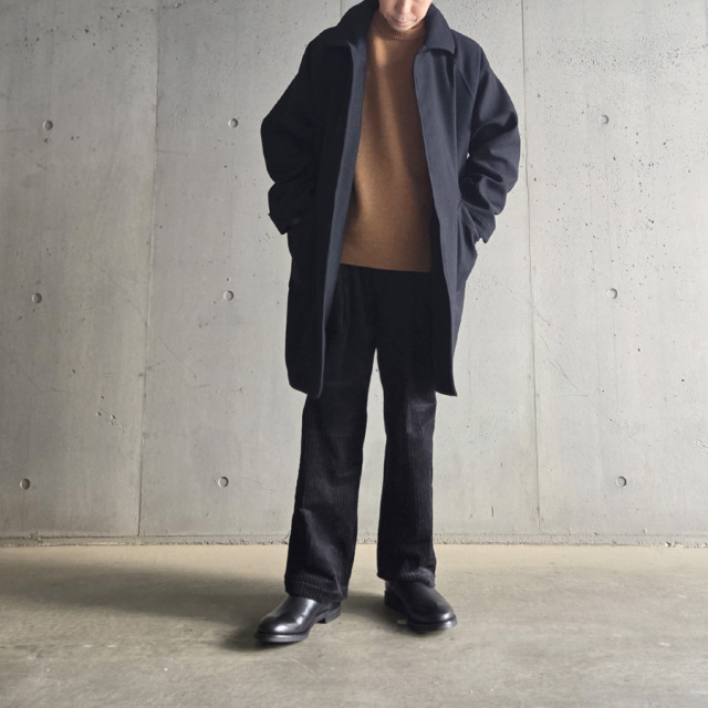 STILL BY HAND (スティルバイハンド)  [ CO03253 ] W/N balcollar coat ウールナイロン バルカラーコート (KHAKI BEIGE) (BLACK NAVY)