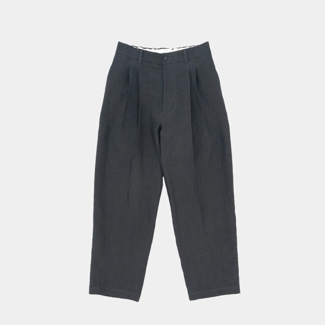 STILL BY HAND (スティルバイハンド)  [ PT07252 ] Linen 2Tuck Wide Tapered Pants /リネン2タックワイドパンツ (GREIGE) (BLUE CHARCOAL)