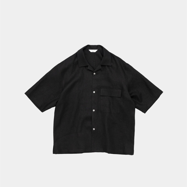 STILL BY HAND (スティルバイハンド)  [ SH03252 ] French Linen Open Collar Shirts フレンチリネン オープンカラーシャツ (ECRU) (BLACK)