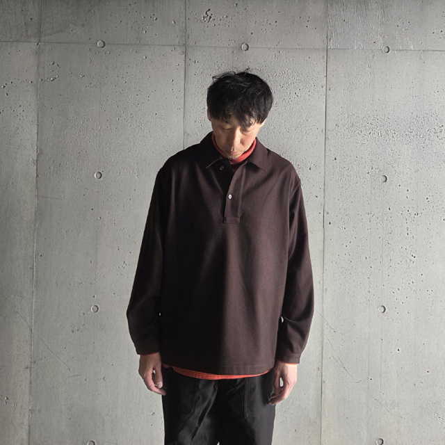 STILL BY HAND (スティルバイハンド)  [ SH04253 ] W/N pullover shirt ウールナイロン プルオーバーシャツ (BROWN)