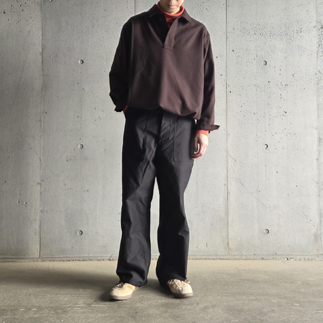 STILL BY HAND (スティルバイハンド)  [ SH04253 ] W/N pullover shirt ウールナイロン プルオーバーシャツ (BROWN)