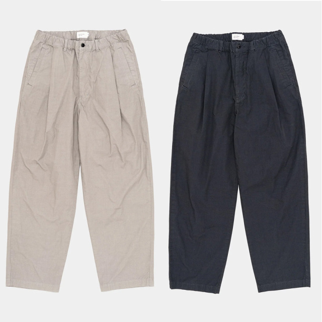 STILL BY HAND (スティルバイハンド)  [ PT02253 ] Garment-dye deep tuck pants/ガーメントダイ ディープタック パンツ (GREIGE) (BLUE CHARCOAL)