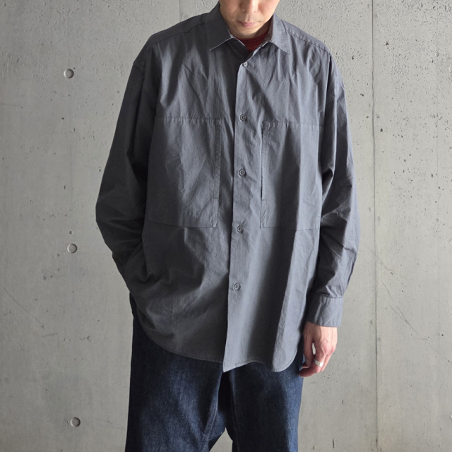 STILL BY HAND (スティルバイハンド)   [ SH01253 ] Garment-dye over shirt ガーメントダイオーバーシャツ (
BLUE GREY) (PALE ORANGE)