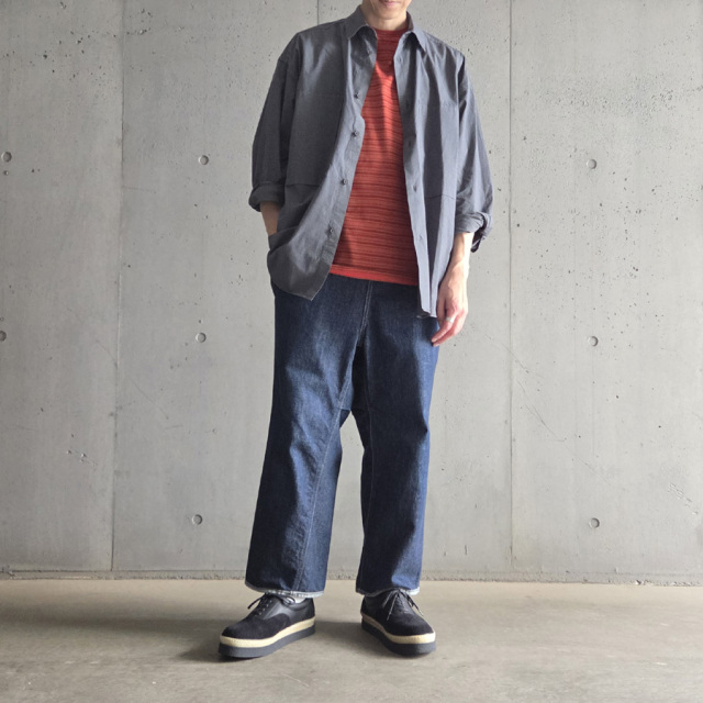 STILL BY HAND (スティルバイハンド)  [ SH01253 ] Garment-dye over shirt ガーメントダイオーバーシャツ (
BLUE GREY) (PALE ORANGE)