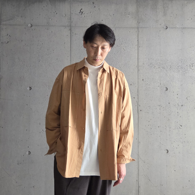 STILL BY HAND (スティルバイハンド)   [ SH01253 ] Garment-dye over shirt ガーメントダイオーバーシャツ (
BLUE GREY) (PALE ORANGE)