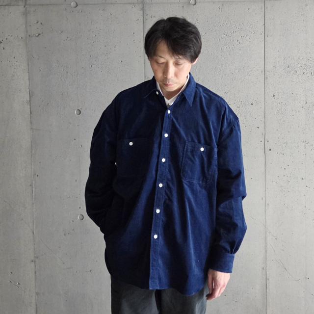 SUNNY ELEMENT (サニーエレメント) [CANYON SHIRT]　デッドストック インディゴベロア シャツ (INDIGO)