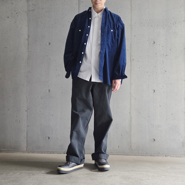 SUNNY ELEMENT (サニーエレメント) [CANYON SHIRT]　デッドストック インディゴベロア シャツ (INDIGO)