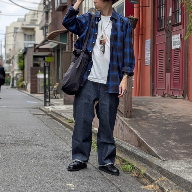 SUNNY ELEMENT (サニーエレメント) [ SLEEPING SHIRTS 3/4 ]　スリーピングシャツ 3/4 (BLACK/BLUE CHECK)