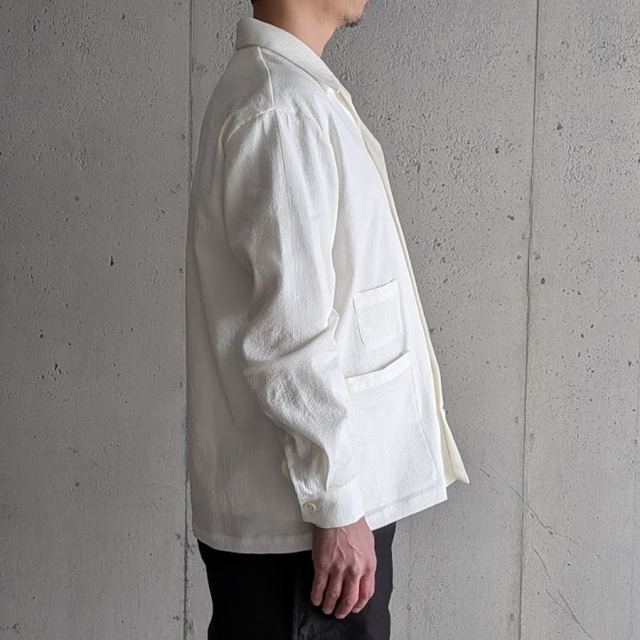 SEEALL (シーオール) SAU63 SH182 [ OPENCOLLAR 50'S SHIRTS ] オープンカラー 50年代 シャツジャケット (WHITE)