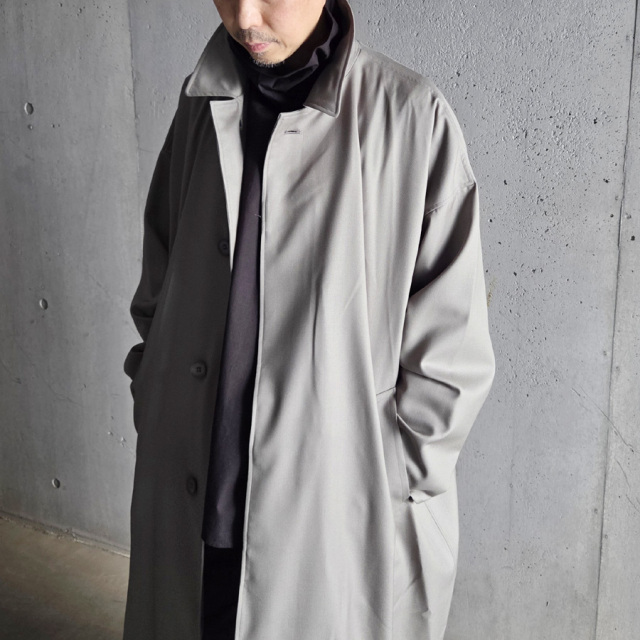 SEEALL (シーオール) SAU53-CT181-YM002 [ BALCOLLAR COAT ]  ナノ撥水 メリノ ギャバジン バルカラーコート (OLIVE)